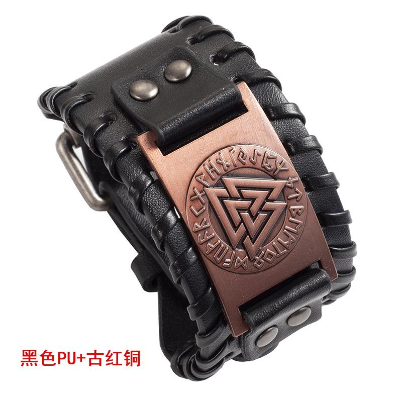 Schmuck Nordic Viking Totem Dreieck Energie Armband männer Kreative Leder Armband Persönlichkeit Retro Geflochtenes Armband von Joom DACH