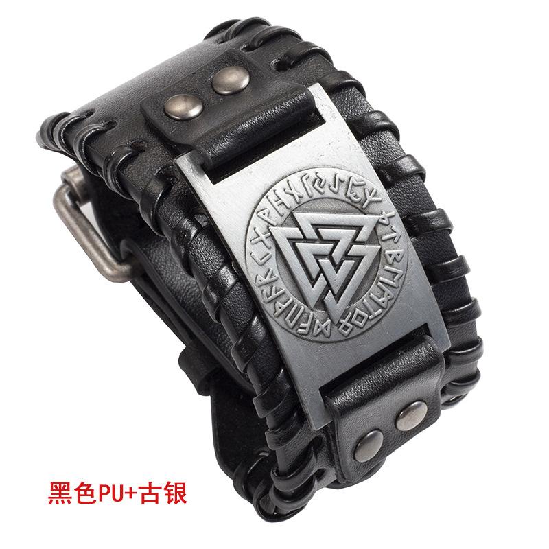 Schmuck Nordic Viking Totem Dreieck Energie Armband männer Kreative Leder Armband Persönlichkeit Retro Geflochtenes Armband von Joom DACH