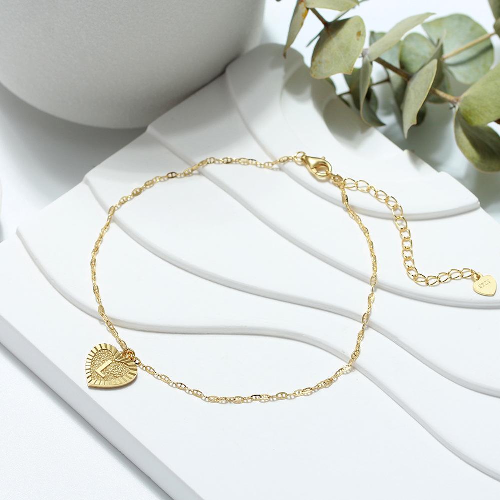 Schmuck S925 Sterlingsilber Fußkettchen 4A Zirkonia Liebe Bein Verstellbar 925 von Joom DACH