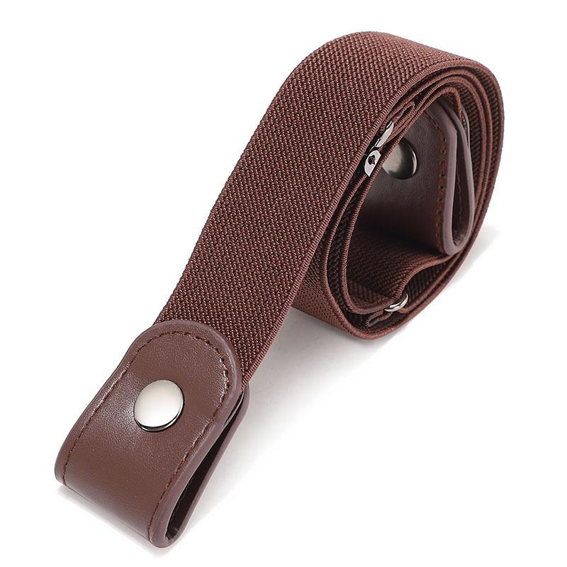 Schnallenfreier Gürtel für Jeans, Hosen, Kleider, elastischer Taillengürtel ohne Schnalle für Damen und Herren, kein Wölben, kein Ärger, stanzfreier Taillengürtel braun von Joom DACH