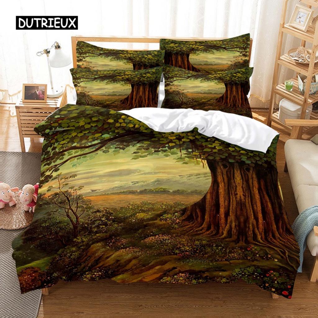 Schnee Baum Bettwäsche Set Bettbezug Set 3D Bettwäsche Digitaldruck Bettwäsche Queen Size Bettwäsche Set Modedesign EU single(135x200cm) von Joom DACH