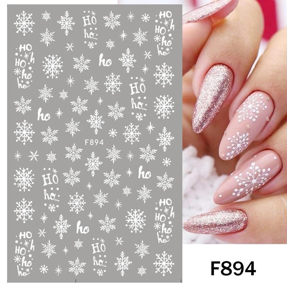 Schnee Weihnachten Nagelaufkleber Blumen Pflanzen Nail Art Aufkleber Floral Blatt Frühling Schieber Maniküre Dekor von Joom DACH