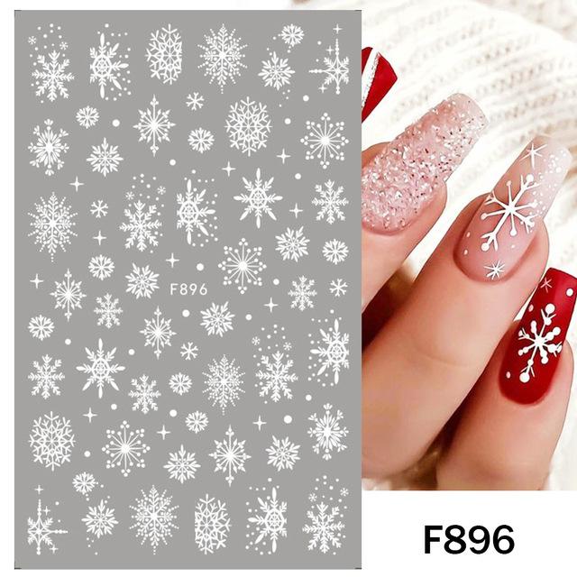 Schnee Weihnachten Nagelaufkleber Blumen Pflanzen Nail Art Aufkleber Floral Blatt Frühling Schieber Maniküre Dekor von Joom DACH