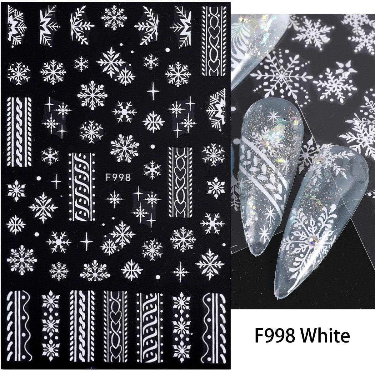 Schnee Weihnachten Nagelaufkleber Blumen Pflanzen Nail Art Aufkleber Floral Blatt Frühling Schieber Maniküre Dekor von Joom DACH