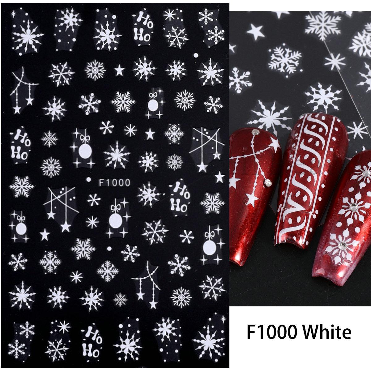 Schnee Weihnachten Nagelaufkleber Blumen Pflanzen Nail Art Aufkleber Floral Blatt Frühling Schieber Maniküre Dekor von Joom DACH