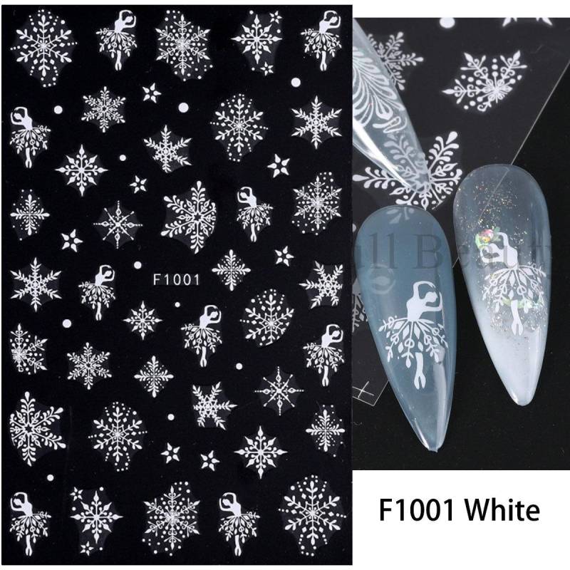 Schnee Weihnachten Nagelaufkleber Blumen Pflanzen Nail Art Aufkleber Floral Blatt Frühling Schieber Maniküre Dekor von Joom DACH