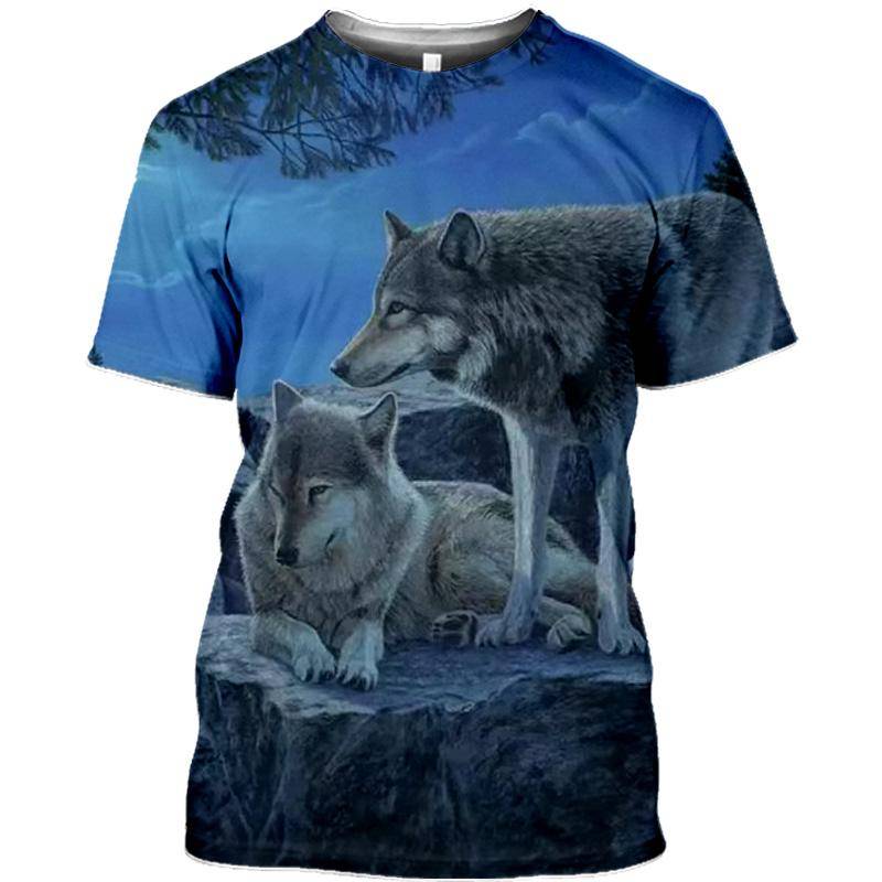 Schnee Wolf 3D Druck Harajuku T Hemd Männer Frauen Kurzarm Kleidung Tier Mode T Herren Übergroßen M von Joom DACH