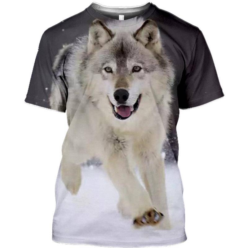 Schnee Wolf 3D Druck Harajuku T Hemd Männer Frauen Kurzarm Kleidung Tier Mode T Herren Übergroßen XL von Joom DACH