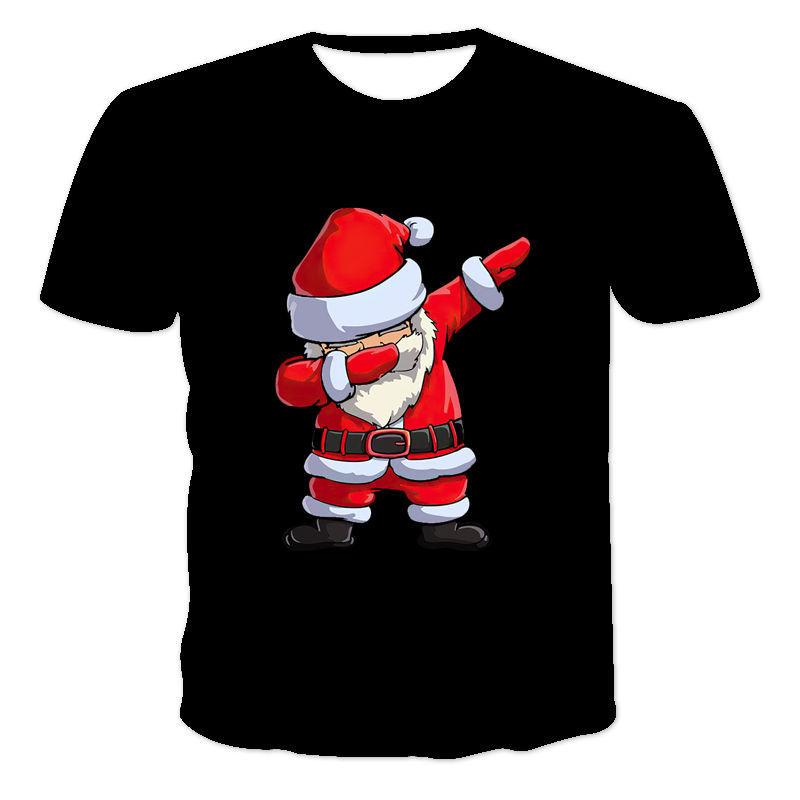 Schneemann Weihnachtsmann 3D-Druck Kinder T-Shirts Weihnachten Sommer T-Shirt Mode Jungen Mädchen Rundhals T-Shirt Tops 120 von Joom DACH
