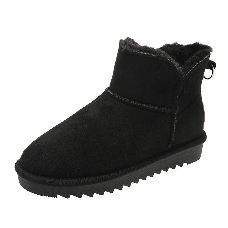 Schneestiefel Damen Kurzrohr Neu Pelz Integrierte Rutschfeste Braune Winterstiefel Warm Mit Samt Dicken Baumwollschuhen 41 schwarz von Joom DACH