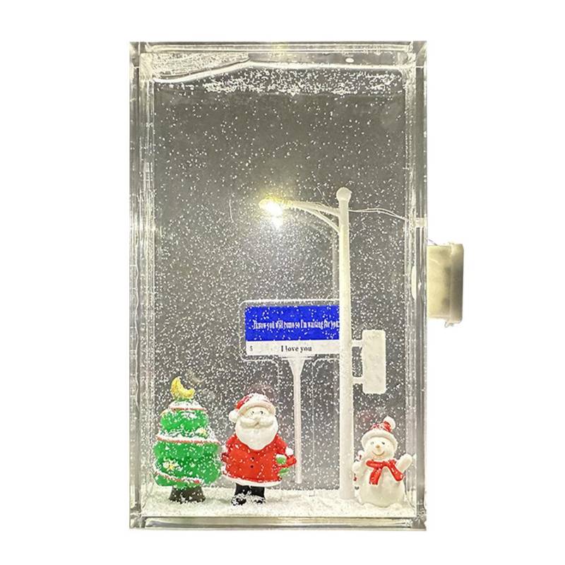Schneeszene Nachtlicht Simulation handgefertigte Materialien Weihnachten verschneite Straße Nachtlampe Kunsthandwerk Dekorationen Weihnachtsgeschenke von Joom DACH