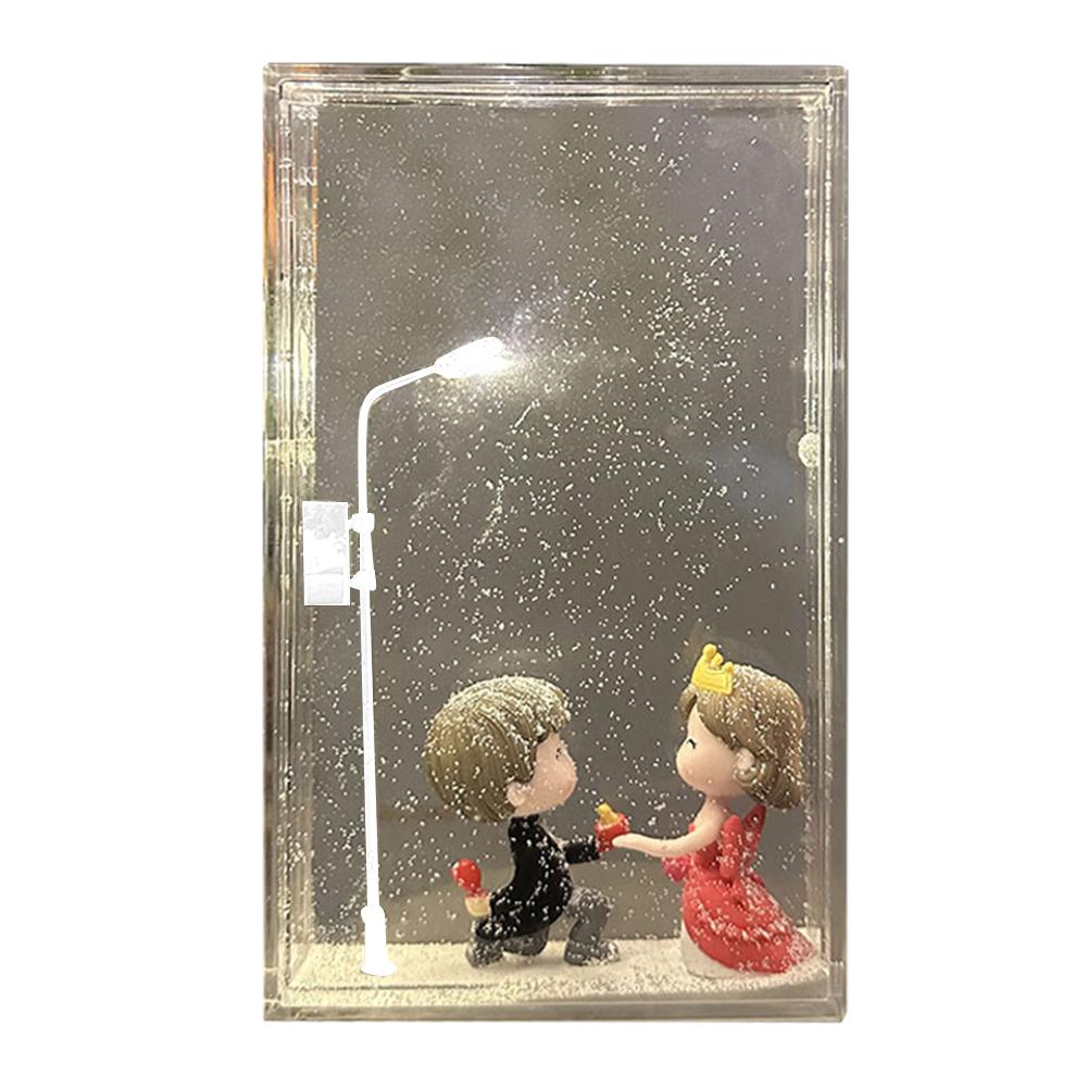 Schneeszene Nachtlicht Simulation handgefertigte Materialien Weihnachten verschneite Straße Nachtlampe Kunsthandwerk Dekorationen Weihnachtsgeschenke von Joom DACH