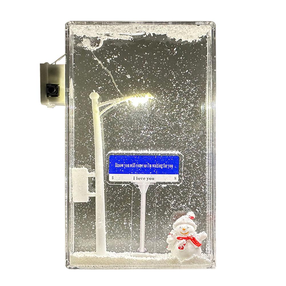 Schneeszene Nachtlicht Simulation handgefertigte Materialien Weihnachten verschneite Straße Nachtlampe Kunsthandwerk Dekorationen Weihnachtsgeschenke von Joom DACH