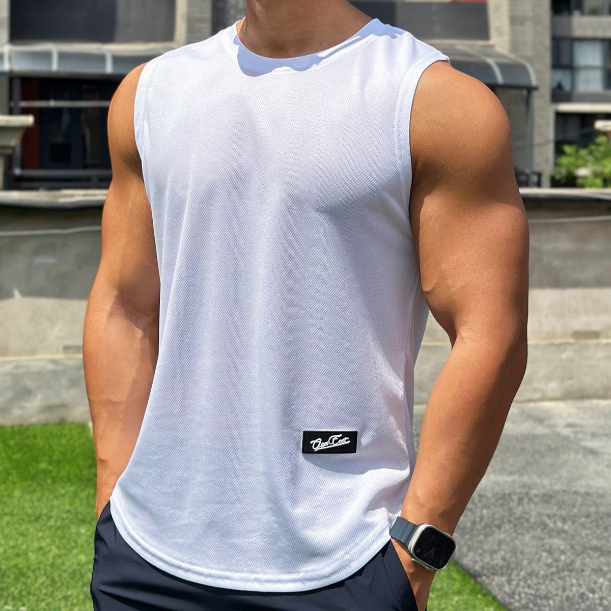 Schnell Trocknend Bodybuilding Tank Tops Männer Sommer Casual Ärmelloses Shirt Männliche Gym Fitness Singlet Stringer Training Kleidung XXXL weiß von Joom DACH