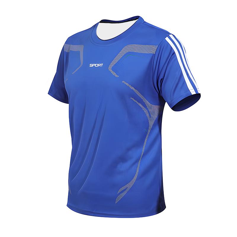 Schnell trocknendes Rundhals-Sport-T-Shirt, Fitnessstudio-Trikot, Fitness-T-Shirt, Trainer, Lauf-T-Shirt, atmungsaktive Sportbekleidung für Herren L von Joom DACH