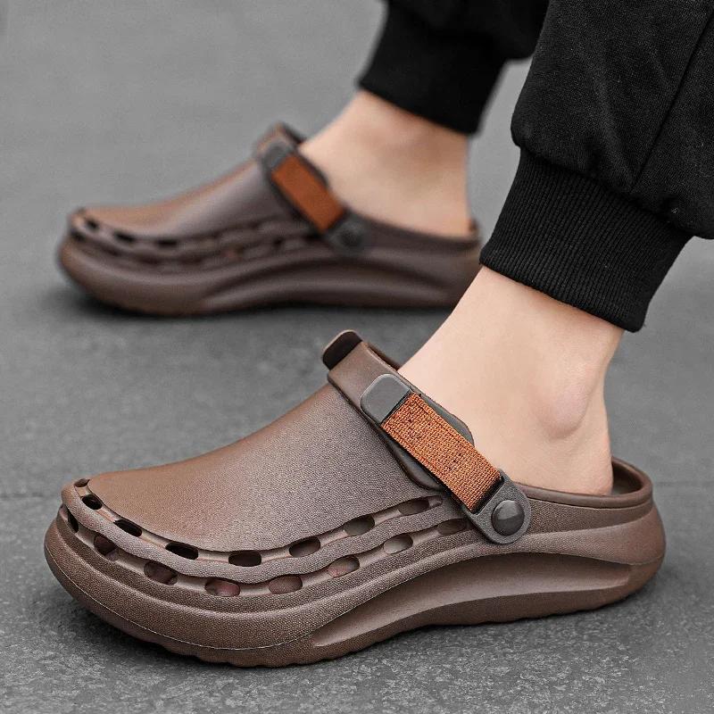Schnelltrocknende EVA Einfarbig Herren Sandalen Mode Trend Leichtgewicht Outdoor Reise Essentials Strandschuhe Lässige Herren Hausschuhe 45 kaffeebraun von Joom DACH