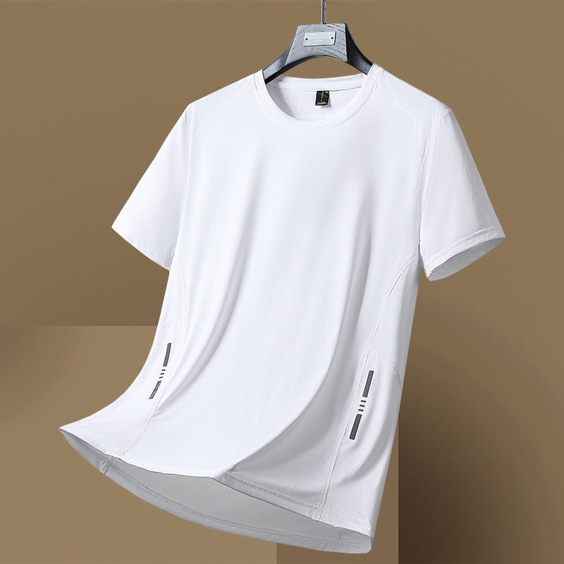 Schnelltrocknendes Kurzarm-T-Shirt für Herren im Sommer, dünn, locker, große Größe, halbarm, atmungsaktiv, lässig, Sport-T-Shirt 6XL von Joom DACH