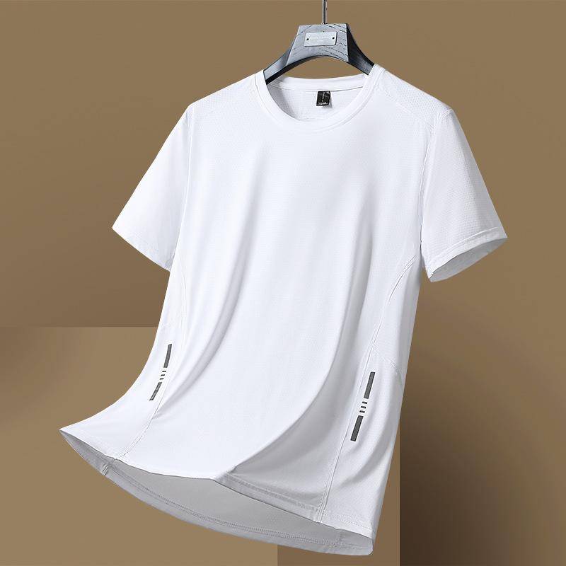 Schnelltrocknendes Kurzarm-T-Shirt für Herren im Sommer, dünn, locker, große Größe, halbarm, atmungsaktiv, lässig, Sport-T-Shirt 6XL von Joom DACH