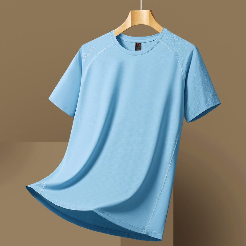 Schnelltrocknendes Kurzarm-T-Shirt für Herren im Sommer, dünn, locker, große Größe, halbarm, atmungsaktiv, lässig, Sport-T-Shirt XL von Joom DACH