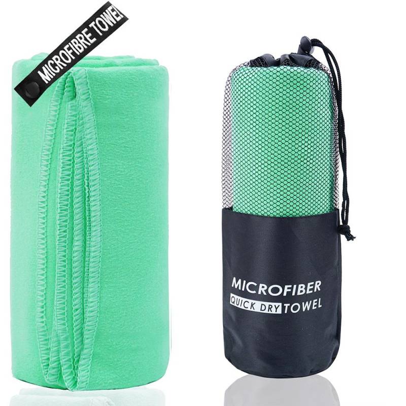 Schnelltrocknendes Sporthandtuch 40x80CM Blau Grau Grün Orange Schwimmen Fitnessstudio Fitness Camping Laufen Strand Waschlappen Handtücher 40x60cm grün von Joom DACH