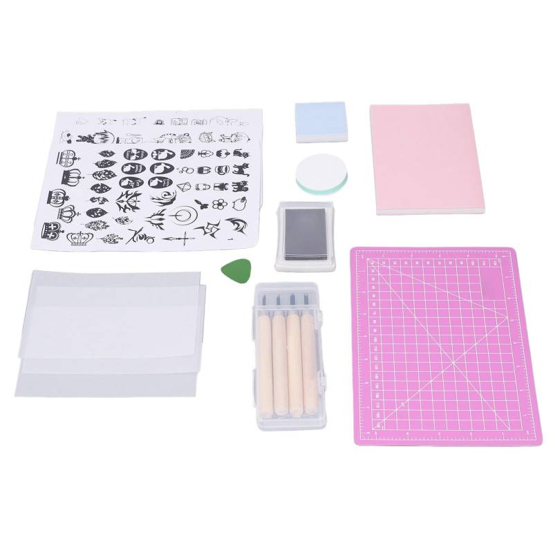 Schnitzgummi Stempelset DIY Handwerk Weichgummi Schnitzmesser Aufbewahrungsbox A5 Lila Stempelkissen Set von Joom DACH