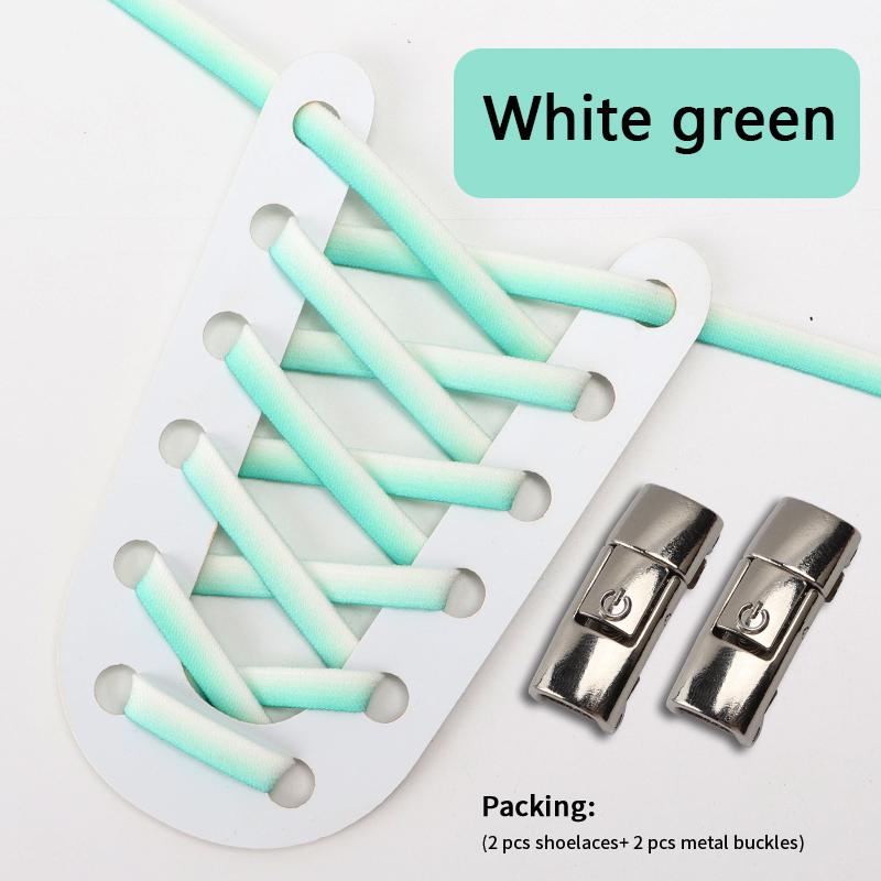Schnürsenkel mit Druckverschluss ohne Binden, neue flache, elastische Schnürsenkel mit Farbverlauf, für Turnschuhe, Kinder und Erwachsene, ohne Binden, für Schuhzubehör - von Joom DACH