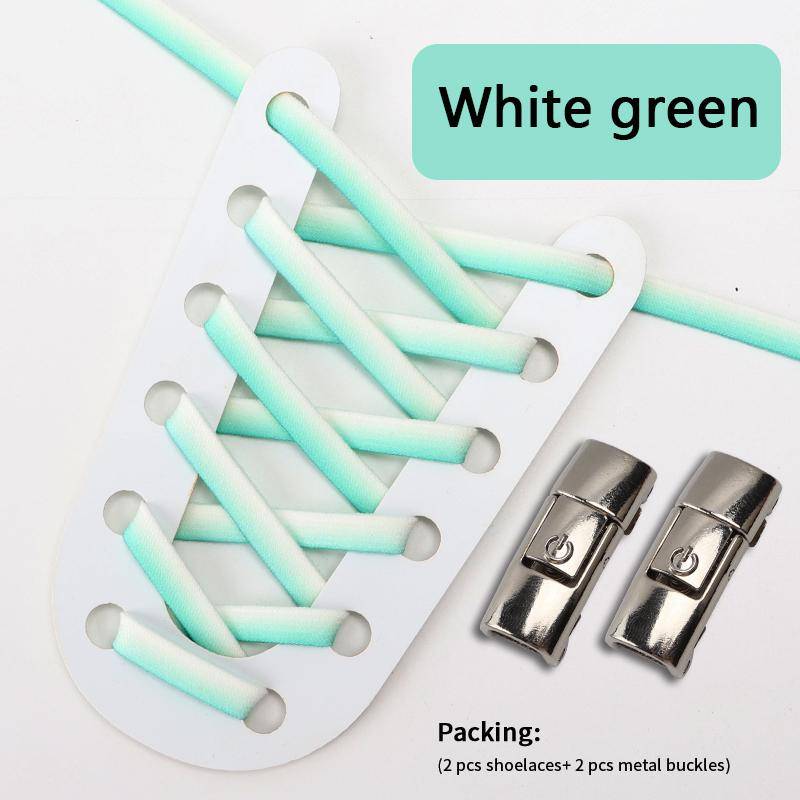 Schnürsenkel mit Druckverschluss ohne Binden, neue flache, elastische Schnürsenkel mit Farbverlauf, für Turnschuhe, Kinder und Erwachsene, ohne Binden, für Schuhzubehör - von Joom DACH