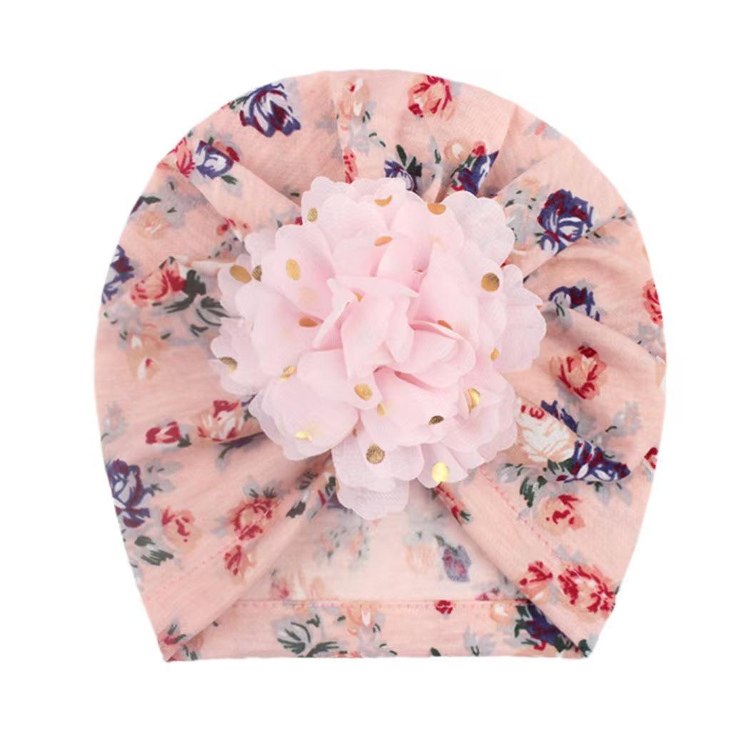 Schöne Blume Baby Mädchen Hut Für Neugeborene Weiche Baumwolle Baby Jungen Mädchen Hut Turban Kopf Wraps Infant Kleinkind Kappe Beanies 1PC von Joom DACH