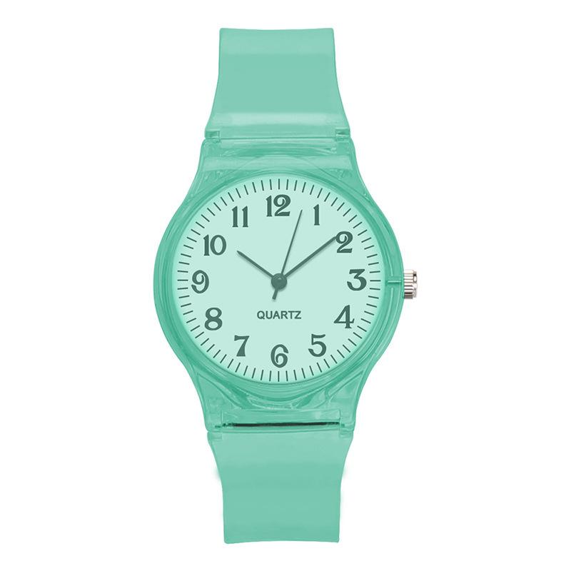 Schöne Casual Quarzuhr Digitale Armbanduhr Candy Umweltfreundliche Uhr Transparent Frauen Mädchen Gelee Bunte Silikon Uhren Zubehör grün von Joom DACH