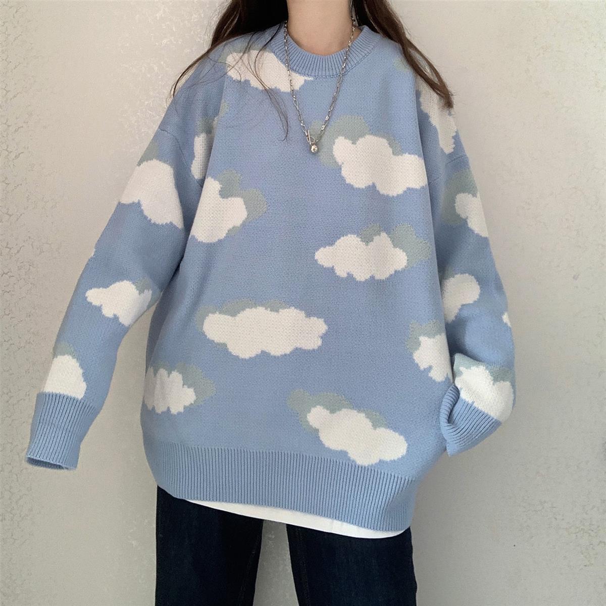 Schöne Chic Einfache Weiche Lose Pullover Frauen Harajuku Herbst Teens Strickwaren Casual Mode Koreanische Mädchen Pullover L blau von Joom DACH