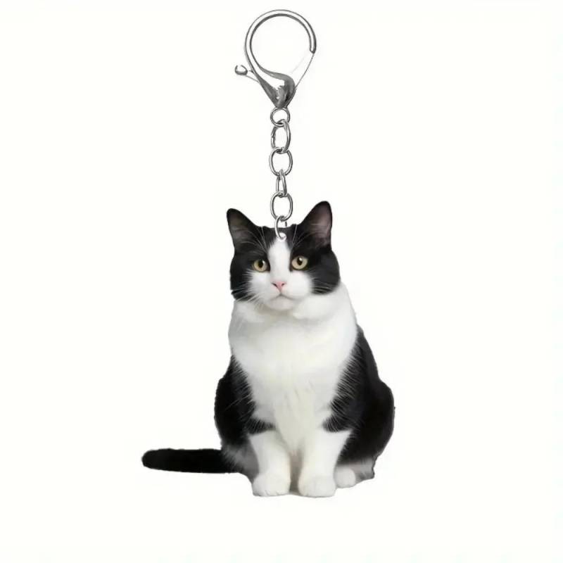 Schöne Katzen-Schlüsselanhänger, Kuhkatze, Britisch Kurzhaar, Acryl-Anhänger, Kinder, lustige Schlüsselanhänger, Schulranzen-Ornament für Mädchen Schöne Katzen-Schlüsselanhänger, Kuhkatze, Britisch Kurzhaar, Acryl-Anhänger, Kinder, lustige Schlüsselanhänger, Schulranzen-Ornament für Mädchen von Joom DACH