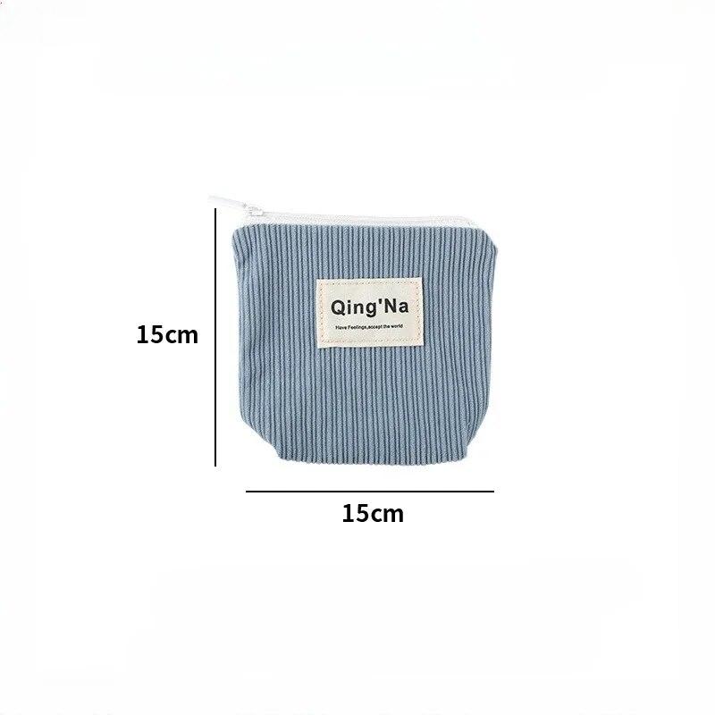 Schöne Kosmetiktaschen aus Cordmaterial, praktische Mehrzweck-Aufbewahrungstaschen für Damen, Outdoor-Hygienehandtuchtaschen hellblaue von Joom DACH