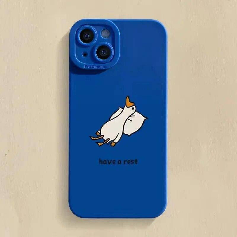 Schöne Mode Animation Soft Phone für Iphone Max XS 13 11 Plus X 6 s XR 6 Mini Pro 7 12 8 14 weiche Silikon TPU gerade Silikon Fall Abdeckung for Iphone 14pro Max blau von Joom DACH