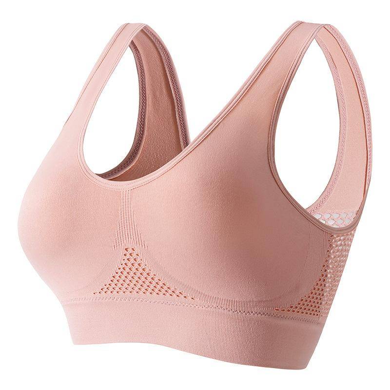 Schöner Sport-BH mit Rücken, stoßfest, für Laufen, Fitness, Anti-Durchhängen, obere Kollektion, weiche Unterstützung, hochfeste Yoga-Weste für Damen 5XL rosa von Joom DACH