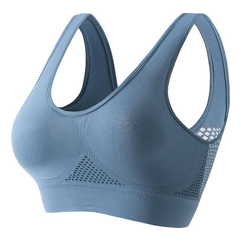 Schöner Sport-BH mit Rücken, stoßfest, für Laufen, Fitness, Anti-Durchhängen, obere Kollektion, weiche Unterstützung, hochfeste Yoga-Weste für Damen 5XL blau von Joom DACH