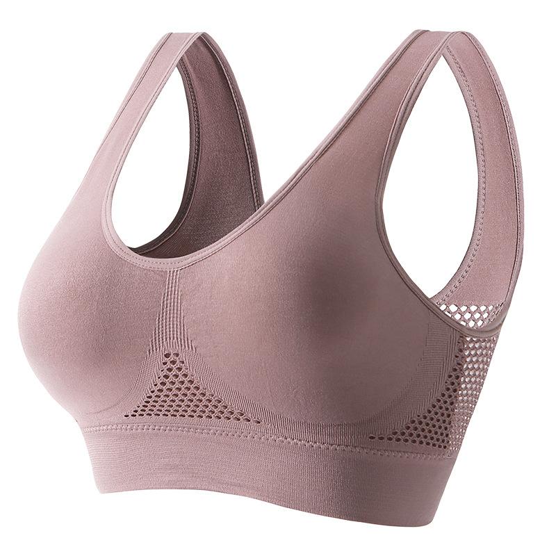 Schöner Sport-BH mit Rücken, stoßfest, für Laufen, Fitness, Anti-Durchhängen, obere Kollektion, weiche Unterstützung, hochfeste Yoga-Weste für Damen M antike fuchsie von Joom DACH