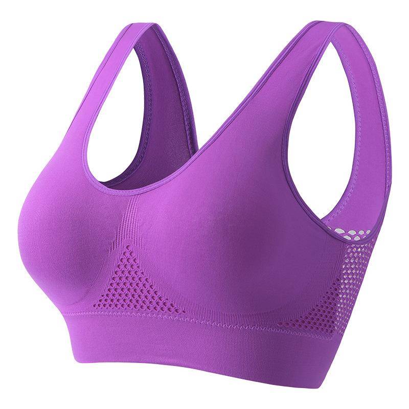 Schöner Sport-BH mit Rücken, stoßfest, für Laufen, Fitness, Anti-Durchhängen, obere Kollektion, weiche Unterstützung, hochfeste Yoga-Weste für Damen XL violett Schöner Sport-BH mit Rücken, stoßfest, für Laufen, Fitness, Anti-Durchhängen, obere Kollektion, weiche Unterstützung, hochfeste Yoga-Weste für Damen XL violett von Joom DACH