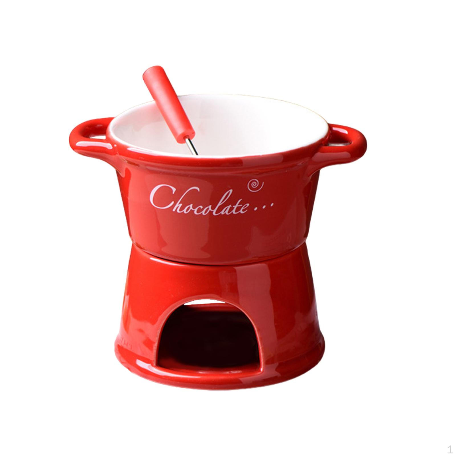 Schokoladenfondue-Topf 300ml Käse Teelicht Porzellan Schmelzen für rot von Joom DACH