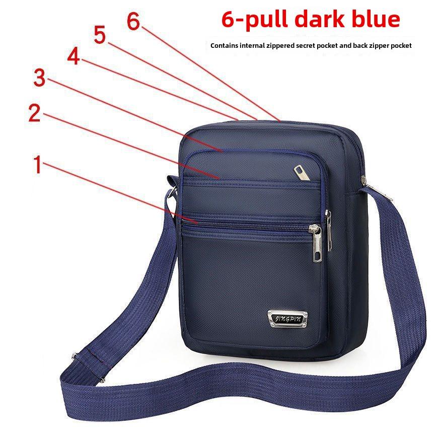 Schräger Rucksack aus Nylon für Herren – Tragbare Umhängetasche mit mehreren Fächern, verstellbarem Schultergurt und Reißverschlusstasche, geeignet für Geschäftsreisen von Joom DACH