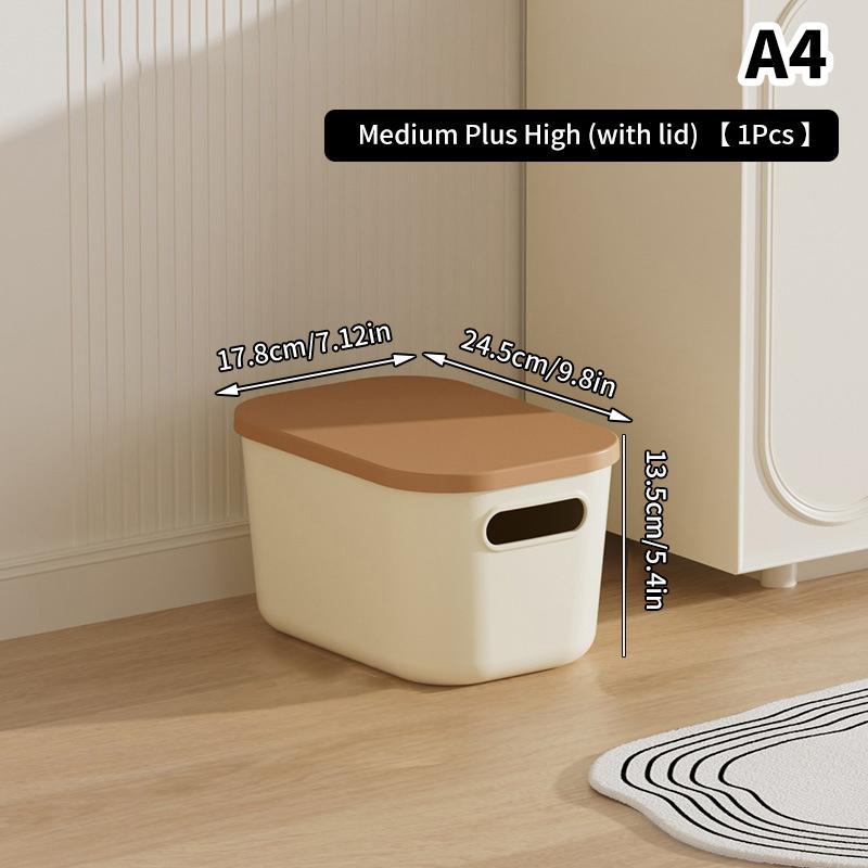 Schreibtisch-Aufbewahrungsbox für Kleinigkeiten mit Deckel, Kleiderschrank, Kleidungsschublade, Aufbewahrungskorb aus Kunststoff, Behälter, Organizer für Kosmetika, kleine Dinge 17.8*24.5*13.5cm von Joom DACH