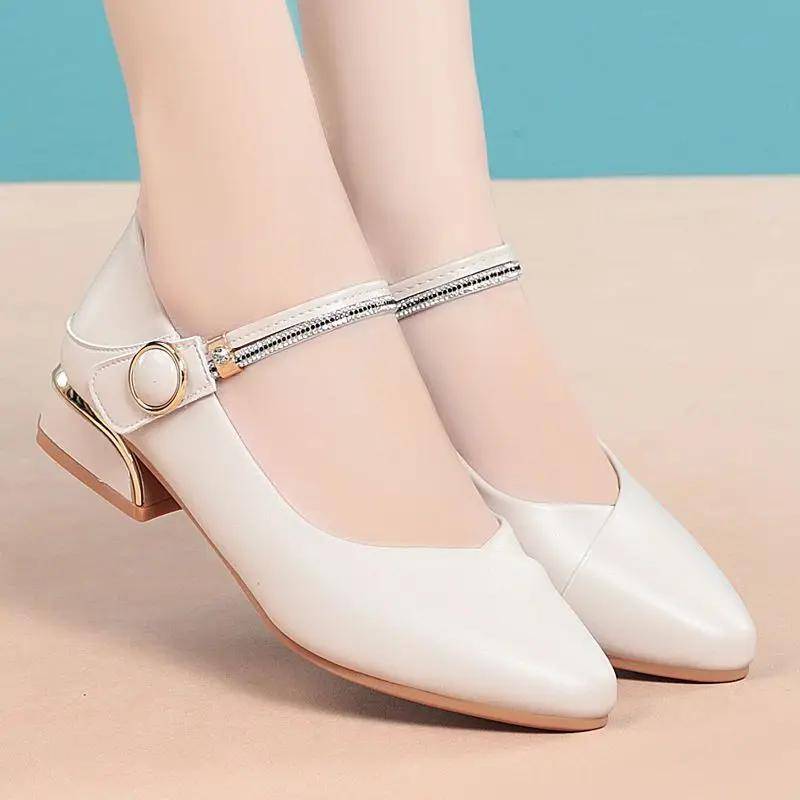 Schuhe Damen Basic Damen High Heel Klassiker Büro Pumps Damen Spitzschuh Niedriger Absatz Flach Übergröße Schuhe Damen 42 von Joom DACH