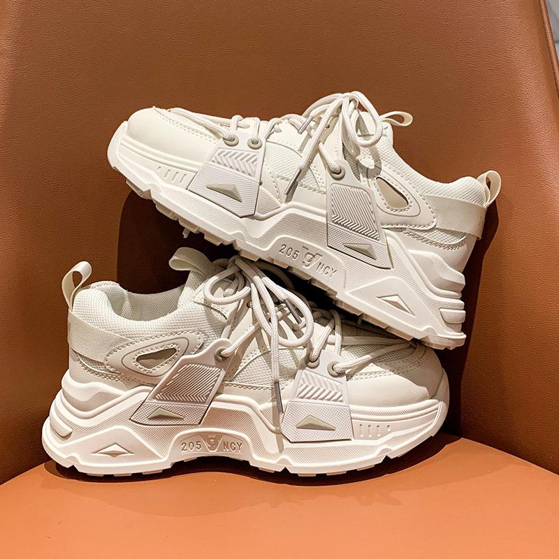 Schuhe Damen Frühling und Sommer Sportschuhe Casual Einzelschuhe Mittlerer Absatz Runde Zehen Trendy Damenschuhe Damen Laufschuhe 39 von Joom DACH