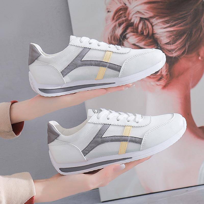 Schuhe Damen Neue kleine weiße Schuhe Damen Single Mesh Atmungsaktive Forrest Gump Schuhe Damen Sommer Sportschuhe Flache Unterseite Casual 40 von Joom DACH