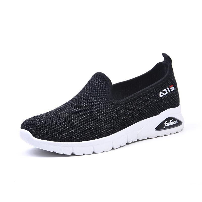 Schuhe Damen Neue weiche Unterseite Casual Mutter Schuhe Trendy Außenhandel Damenschuhe Ein Pedal Fliegen Weben Atmungsaktive Sportschuhe Damen 36 von Joom DACH