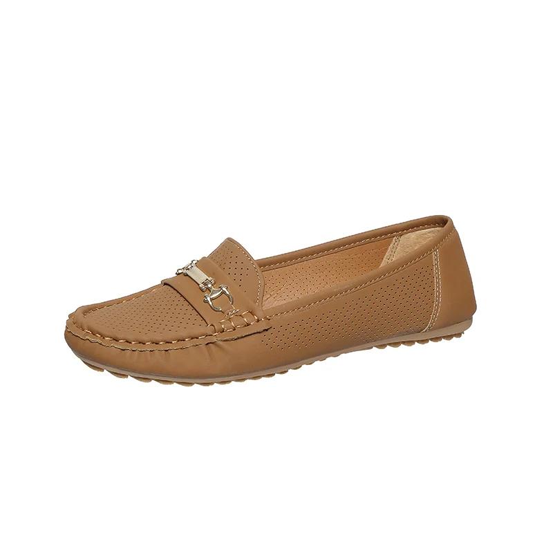 Schuhe Damen Slipper Damen Flats Übergröße Lässige Flats Damen Metalldekoration Runde Zehenpartie Slipper Weiche Sohle Damenschuhe 37 khaki von Joom DACH
