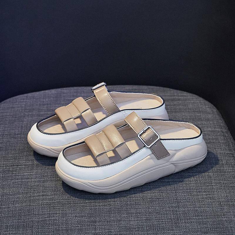 Schuhe Damen Stilvolle Sandalen Damen Casual Slip-on Slipper Strandsandalen Frau Pantoletten Komfort Flats Sandalias De Mujer 35 von Joom DACH