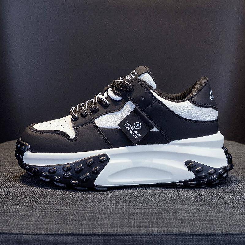 Schuhe Herbst und Winter Damen Echtleder Schuhe Plateau Sportlich Lässig Weiße Schuhe Damenmode 40 schwarz von Joom DACH