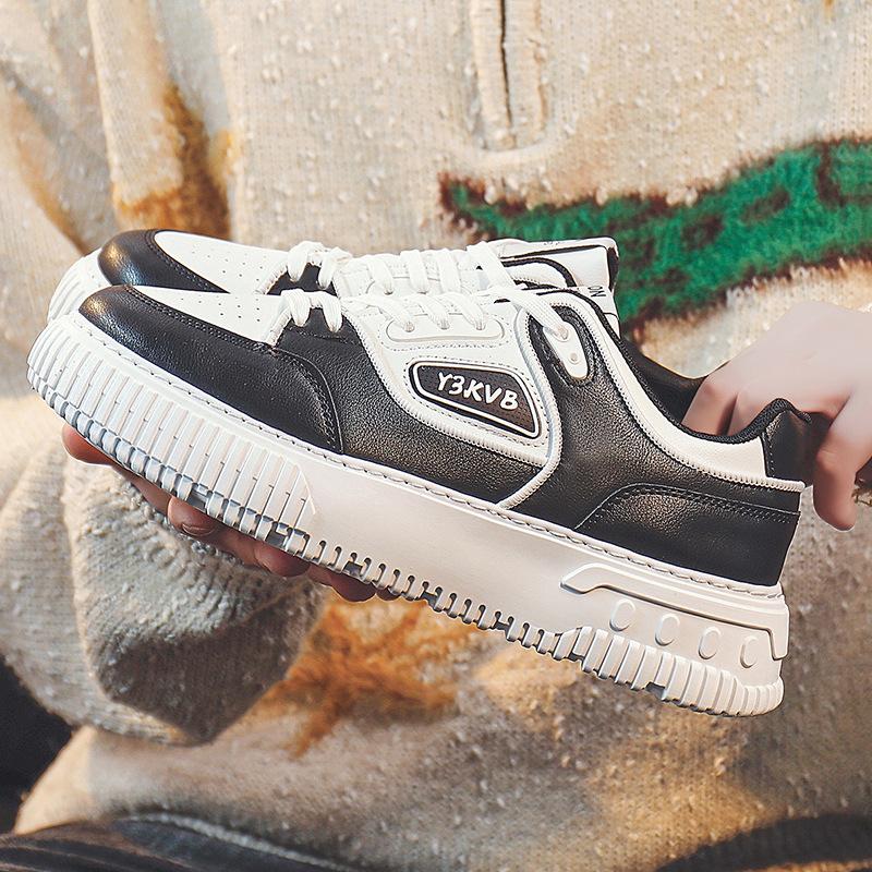 Schuhe Herren Frühling Deutsche Trainingsschuhe Board Schuhe Lässige Weiße Schuhe Herrenschuhe Modetrend Plateauschuhe Pumps 44 schwarz von Joom DACH
