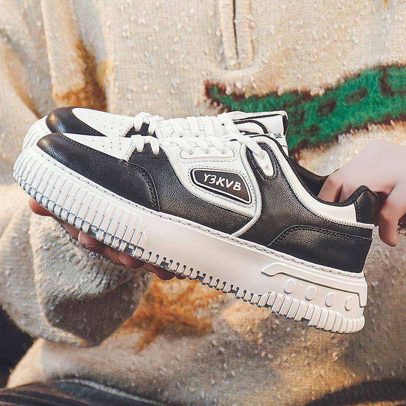 Schuhe Herren Frühling Deutsche Trainingsschuhe Board Schuhe Lässige Weiße Schuhe Herrenschuhe Modetrend Plateauschuhe Pumps 44 schwarz von Joom DACH