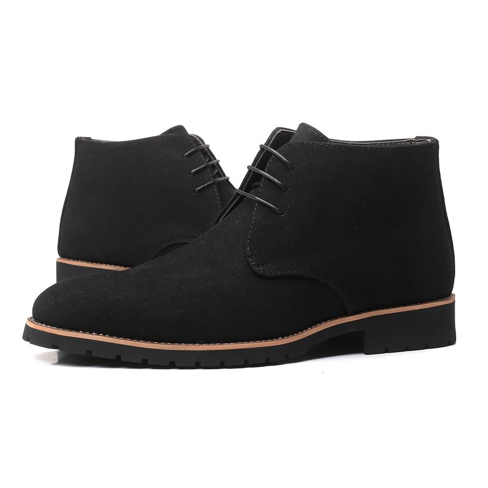Schuhe Mann Frühling Neue Mode Lässige Herren Knöchel Chelsea Boots Männliche Schuhe Kuhveloursleder Slipper Motorrad Herrenstiefel gy6 42 schwarz von Joom DACH